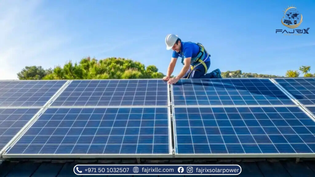 man working on solar